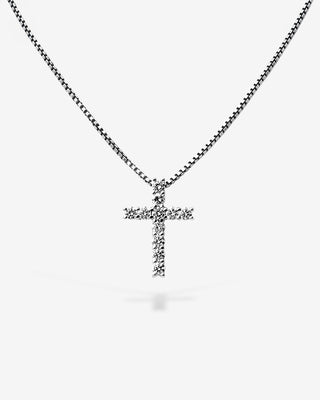 Cross Small Diamonds White Gold