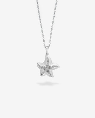 Starfish Pendant Brown Diamonds White Gold