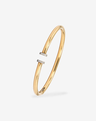Oval Cuff Diamonds Yellow White Gold