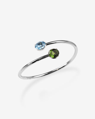 Harlequin Bangle Tourmaline & Topaz White Gold