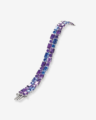 Two-Row Bracelet Amethyst & Tanzanite White Gold