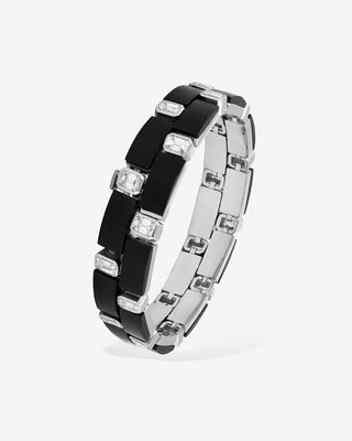 Ebony Bracelet Emerald-Cut Diamonds Platinum