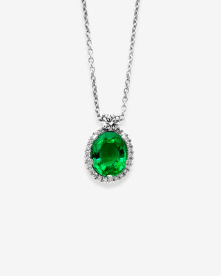 Pendant Tsavorite Brilliant White Gold