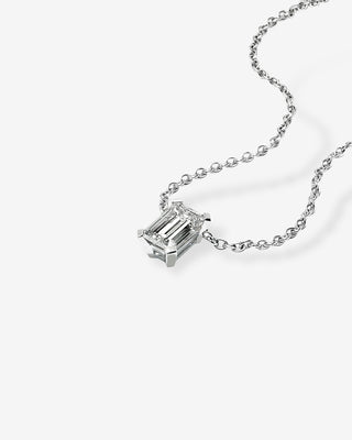 Emerald-cut Diamond Pendant Platinum