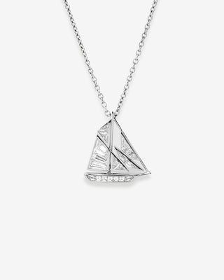 Sailing Ship Pendant Diamonds Platinum