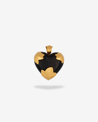 Valentine Pendant Ebony Heart Yellow Gold
