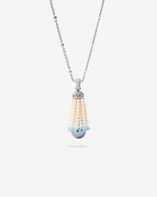 Tassel Pendant Topaz Pears White Gold