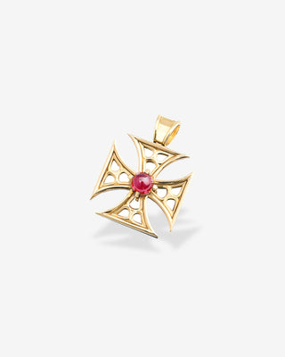 Templar Cross Ruby Yellow Gold