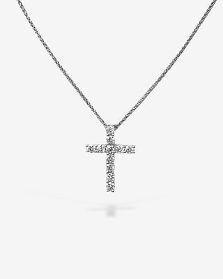 Cross Pendant Diamonds White Gold