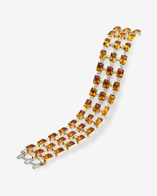 Citrine Bracelet Buff Top Yellow Gold