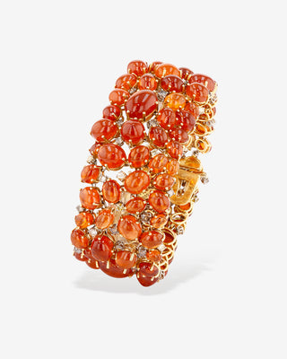 Garnet Bracelet Diamonds Yellow Gold