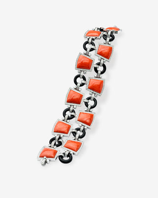 Coral Bracelet Onyx & Diamonds White Gold