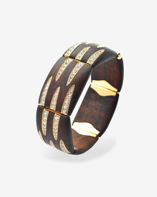 Precious Wood Bracelet Diamonds Yellow Gold