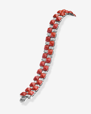 Coral Bracelet Diamonds Platinum