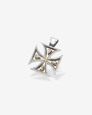 Templar Cross Diamond Drops Yellow Gold