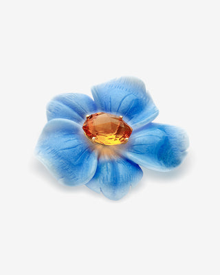 Blossom Brooch Chalcedony & Citrine Yellow Gold