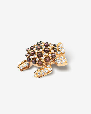 Tortoise Brooch Diamonds Yellow Gold