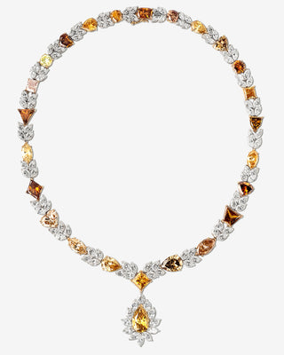 Diamond Necklace Yellow & Brown White Gold