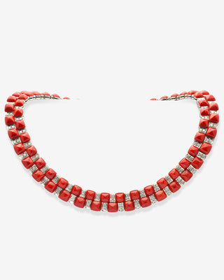 Coral Necklace Moro Coral & Diamonds Platinum