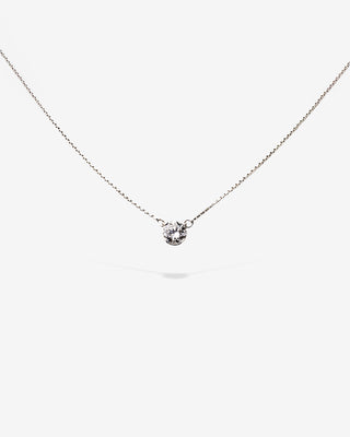 Solitaire Necklace Brilliant-Cut Diamond White Gold