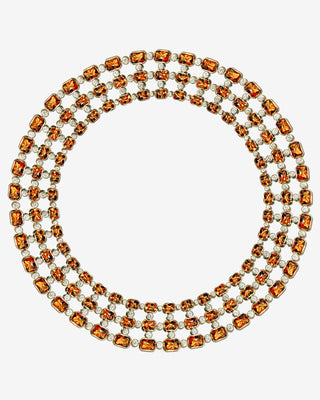 Citrine Necklace Three-Row & Diamonds