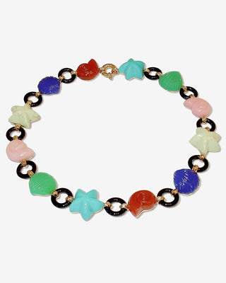 Necklace Onyx Colourful Yellow Gold