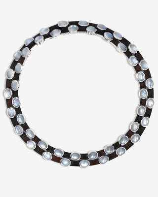 Ebony Moonstone Necklace Platinum