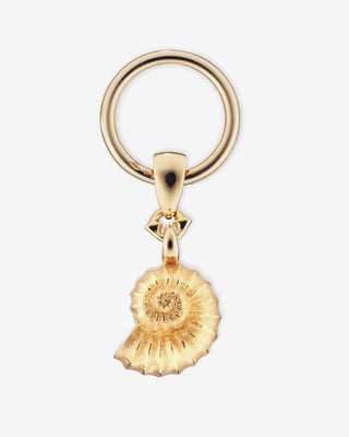 Key Ring Ammonite Snail Yellow Gold