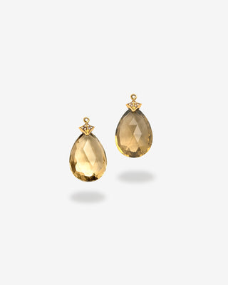 Blue Agate Drop Pendant Amphora Yellow Gold