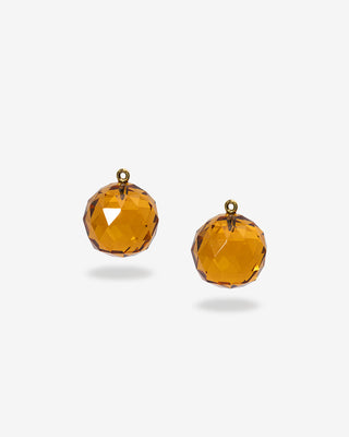 Citrine Bead Drop Pendant Yellow Gold