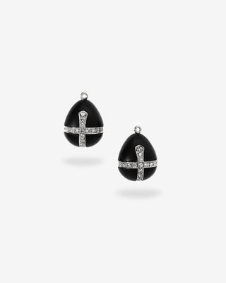 Drop Pendant Ebony & Diamonds White Gold