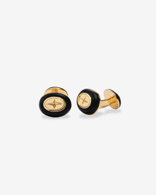 Ebony Cufflinks Yellow Gold