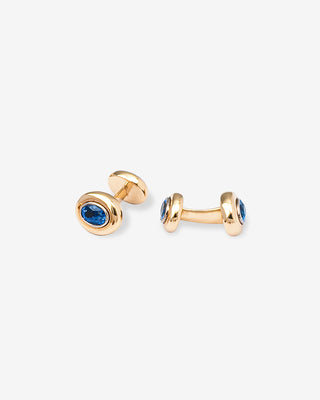 Cufflinks Sapphire Yellow Gold & Platinum