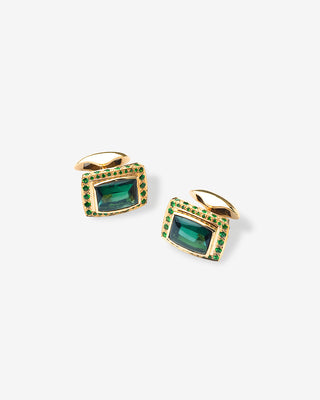 Cufflinks Tourmaline & Tsavorite Yellow & White Gold