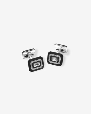 Ebony Cufflinks Diamonds White Gold