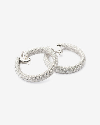 Hoop Earrings Diamonds White Gold