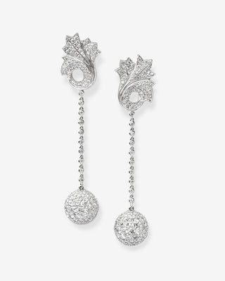Acanthus Drop Earrings White Gold Diamonds
