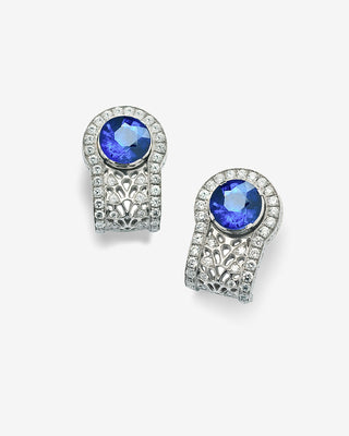 Callas Ear Clips Sapphire & Diamonds White Gold
