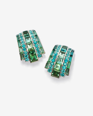 Manhattan Ear Clips Paraiba Tourmaline White Gold