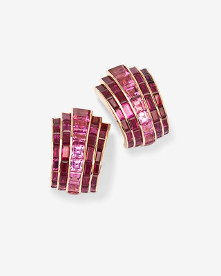 Manhattan Ear Clips Ruby Yellow Gold