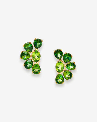 Blossom Clips Tourmaline & Peridot Yellow Gold