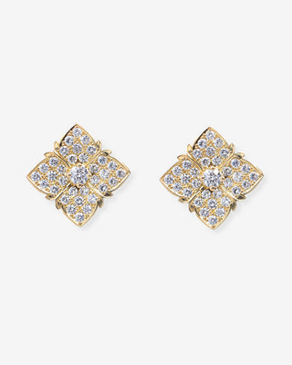 Arabesque Ear Studs Diamonds Yellow Gold