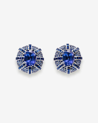 Tanzanite Ear Clips Sapphire White Gold