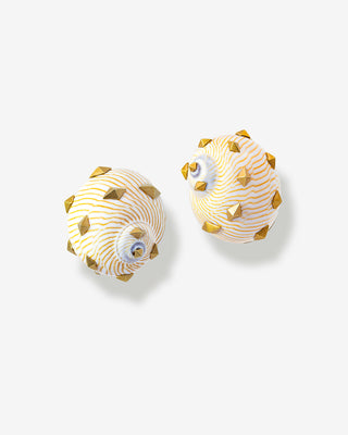 Strandgut Snail Earrings Gold Pyramids Yellow Gold
