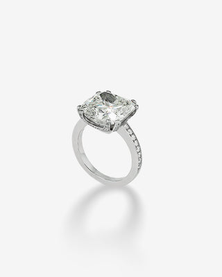 Solitaire Ring Diamond Cushion Platinum