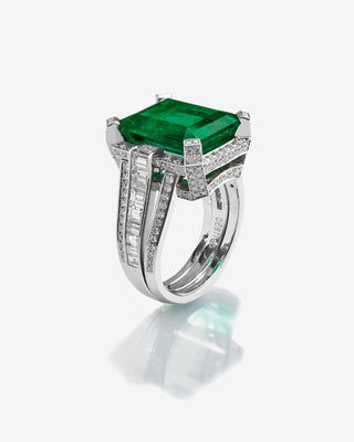 Emerald Diamond Ring Platinum