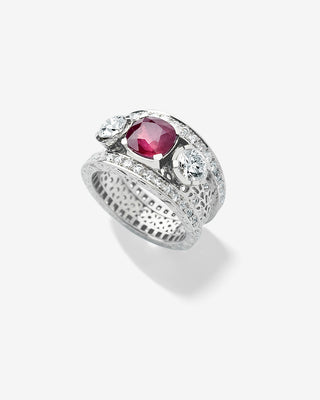 Callas Ring Ruby & Diamonds White Gold