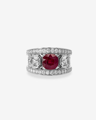 Callas Ring Ruby & Diamonds White Gold