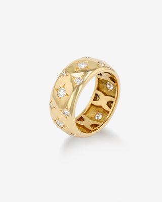 Band Ring Diamond Yellow Gold
