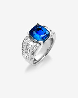 Sapphire Ring & Diamonds Platinum